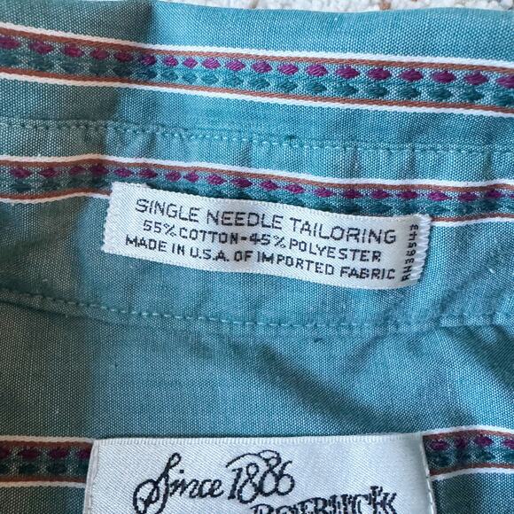 Sears Roebuck Vintage Button Down Shirt Men's 17 34/35 Blue Western Retro - Picture 6 of 10